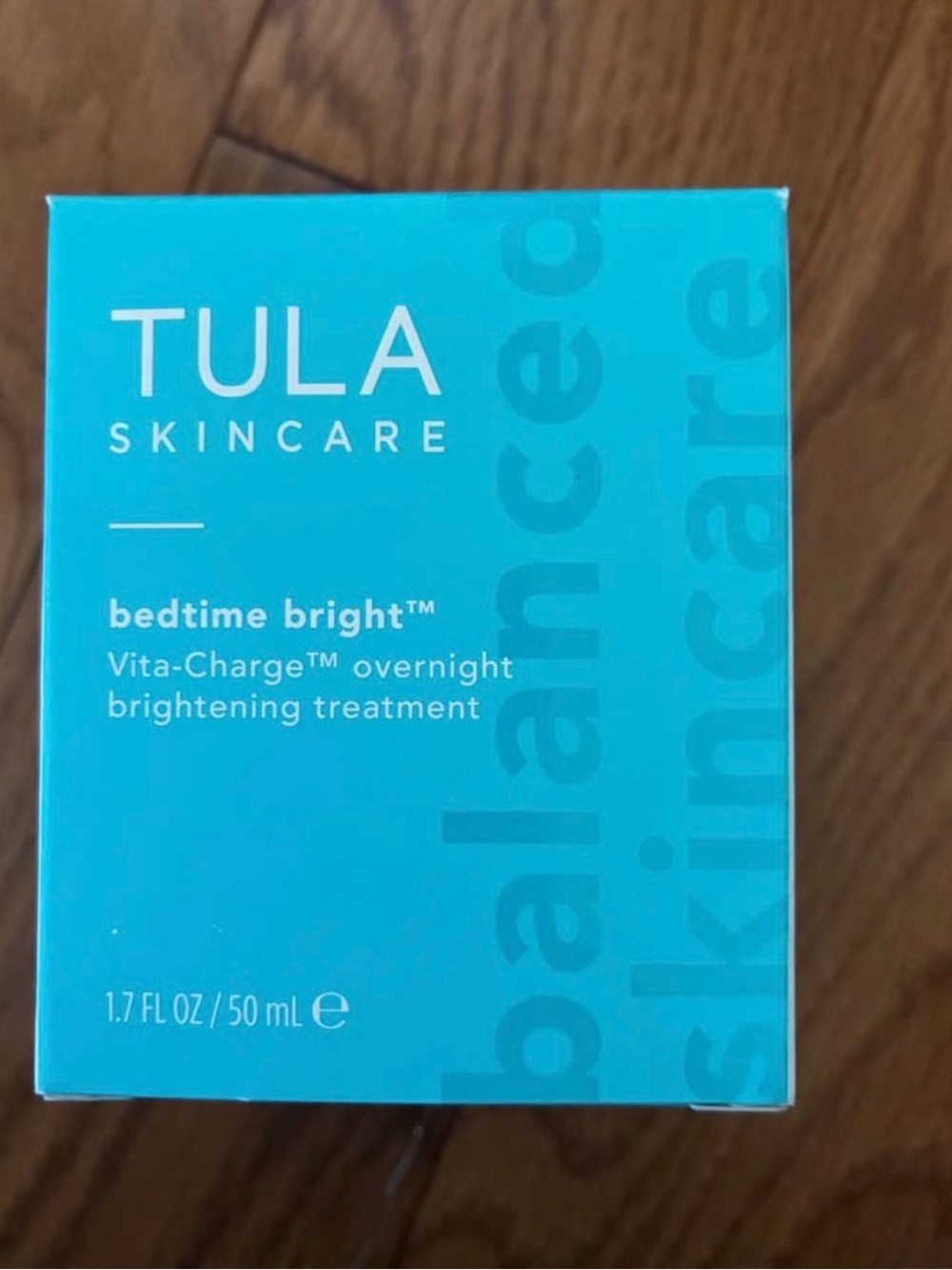 TULA skincare 50ml bedtime bright Vita-charge overnight brightening treatment